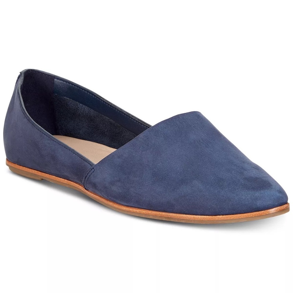 Aldo Blanchette Blue Suede Slip On, Toe Ballet Flats. Women's
